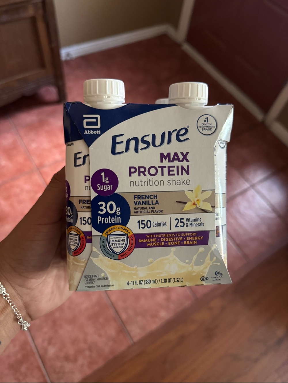 Drink carton with nutrition facts